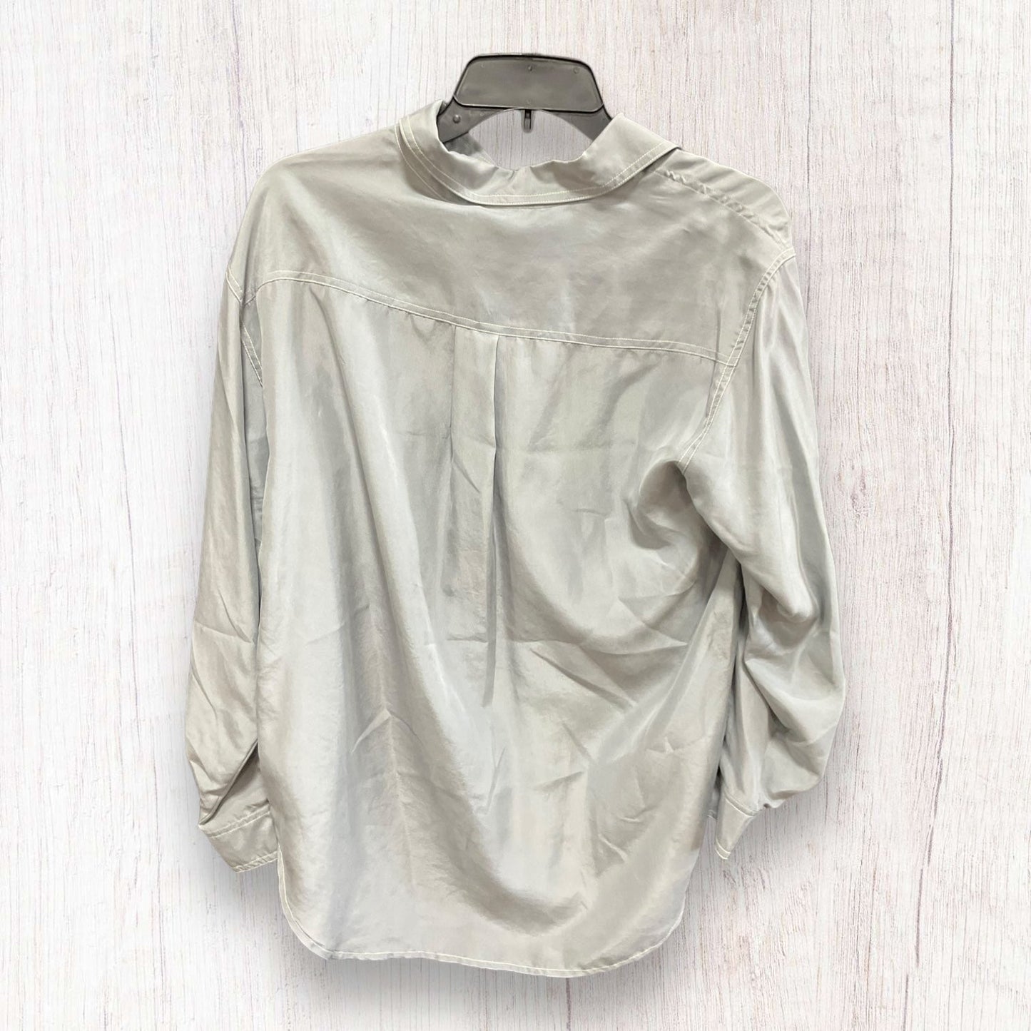 Grey Blouse Long Sleeve Adrienne Vittadini, Size M