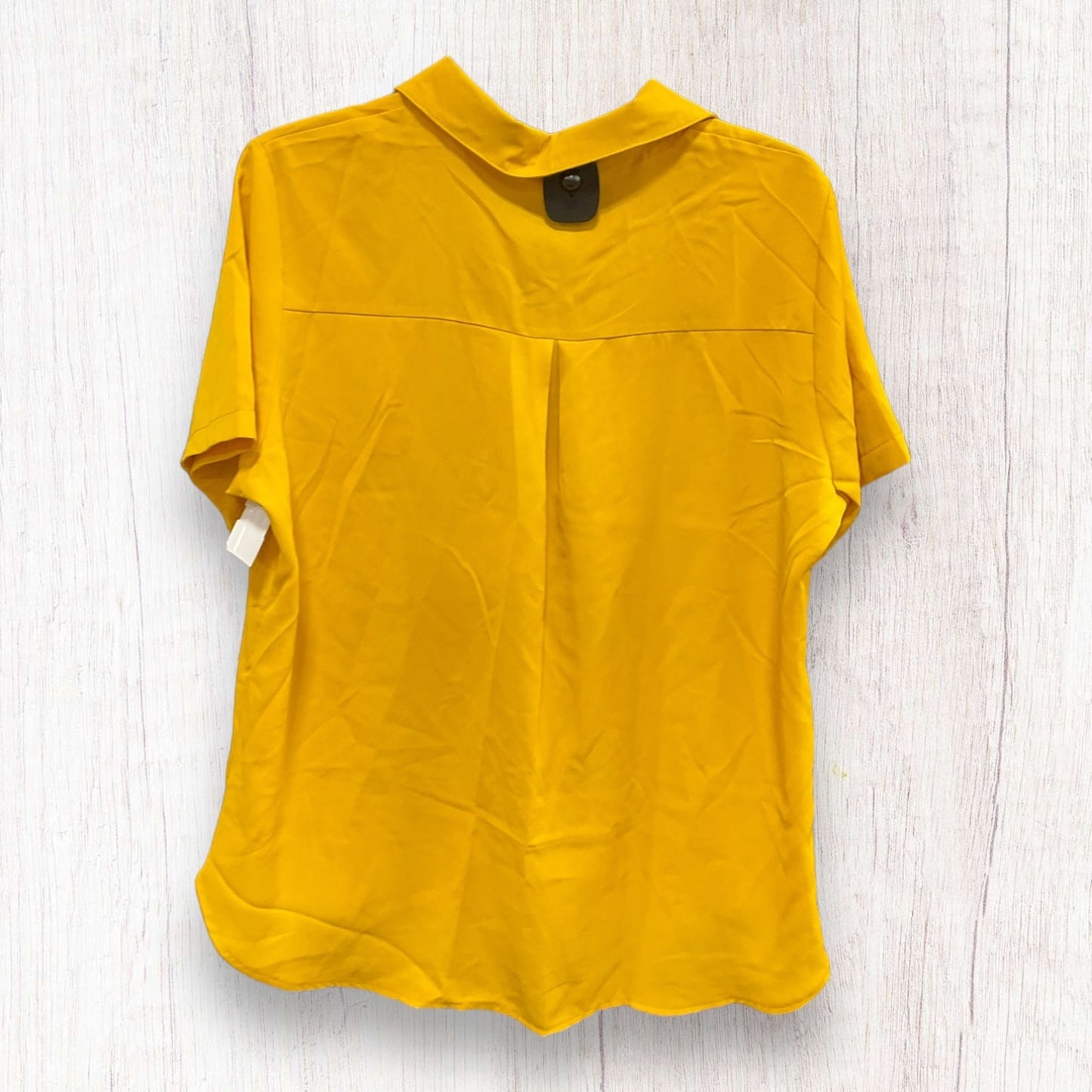 Yellow Blouse Short Sleeve Clothes Mentor, Size L