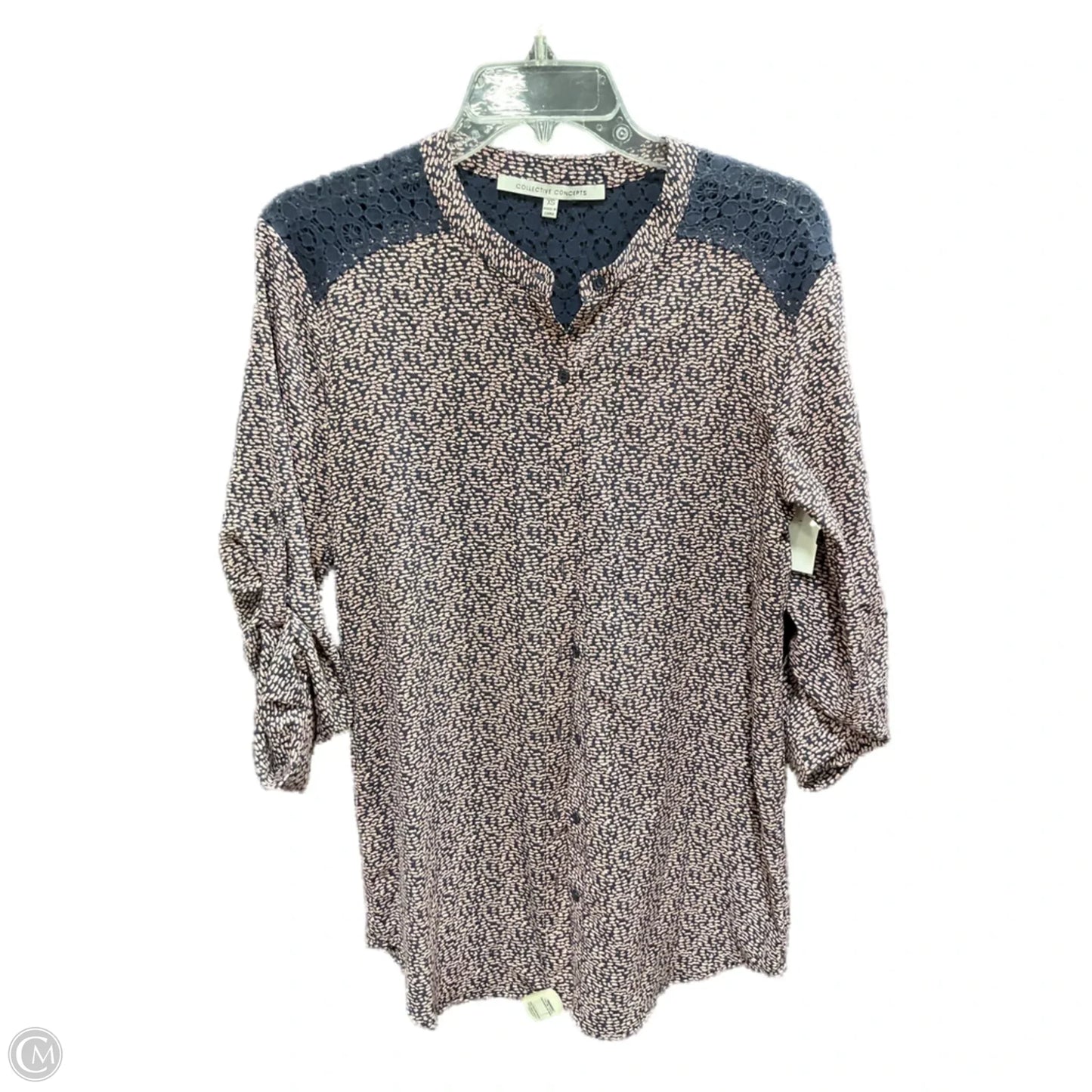 Top Long Sleeve By Collective Concepts In Blue & Red, Size: Xs