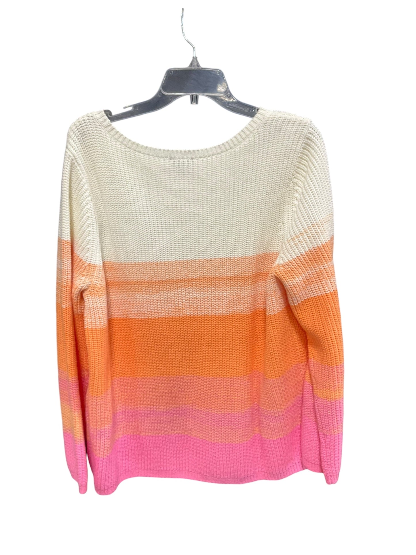 Sweater By Talbots In Orange & Pink, Size: 2x