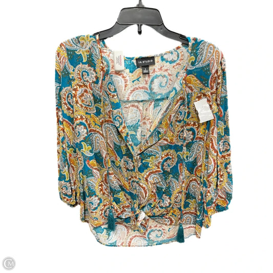 Top Long Sleeve By In Studio In Paisley Print, Size: S