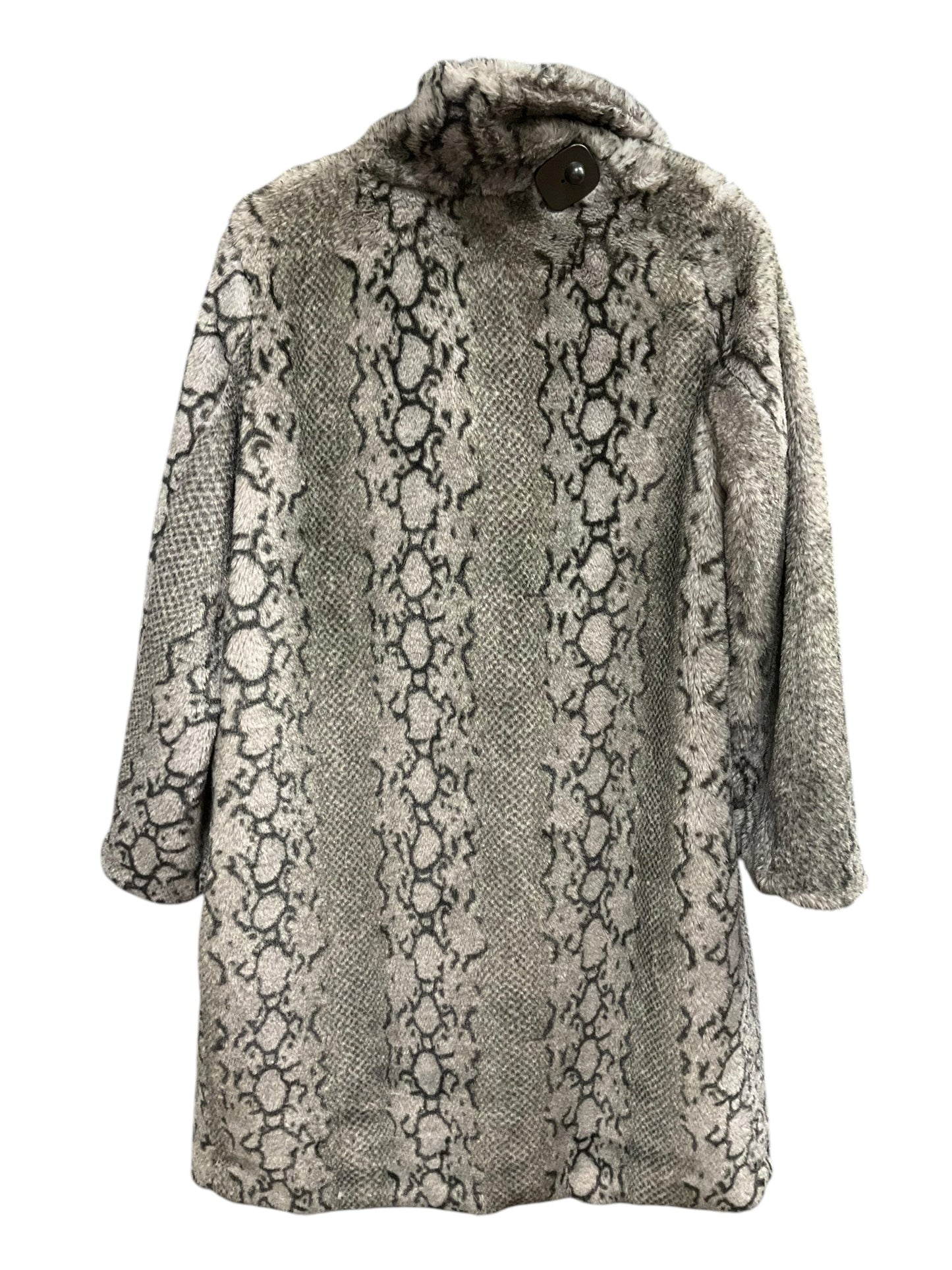 Coat Faux Fur & Sherpa By Badgley Mischka In Grey, Size: L