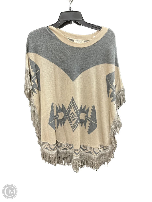 Poncho By Clothes Mentor In Taupe, Size: S