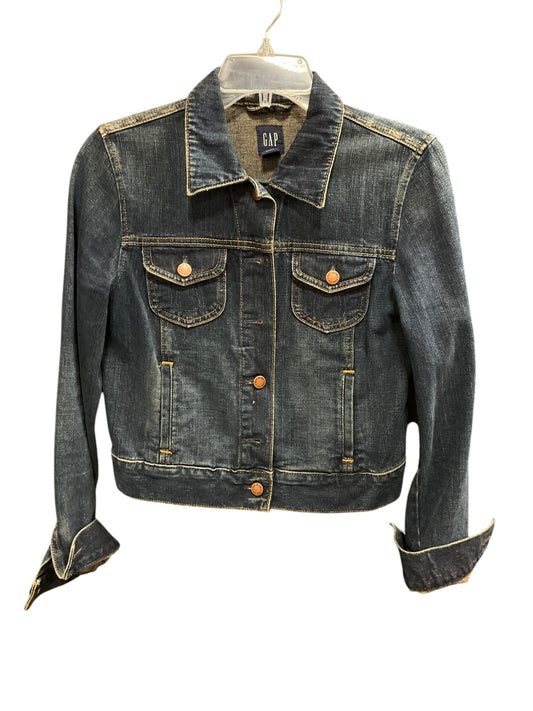 Jacket Denim By Gap In Silver, Size: S