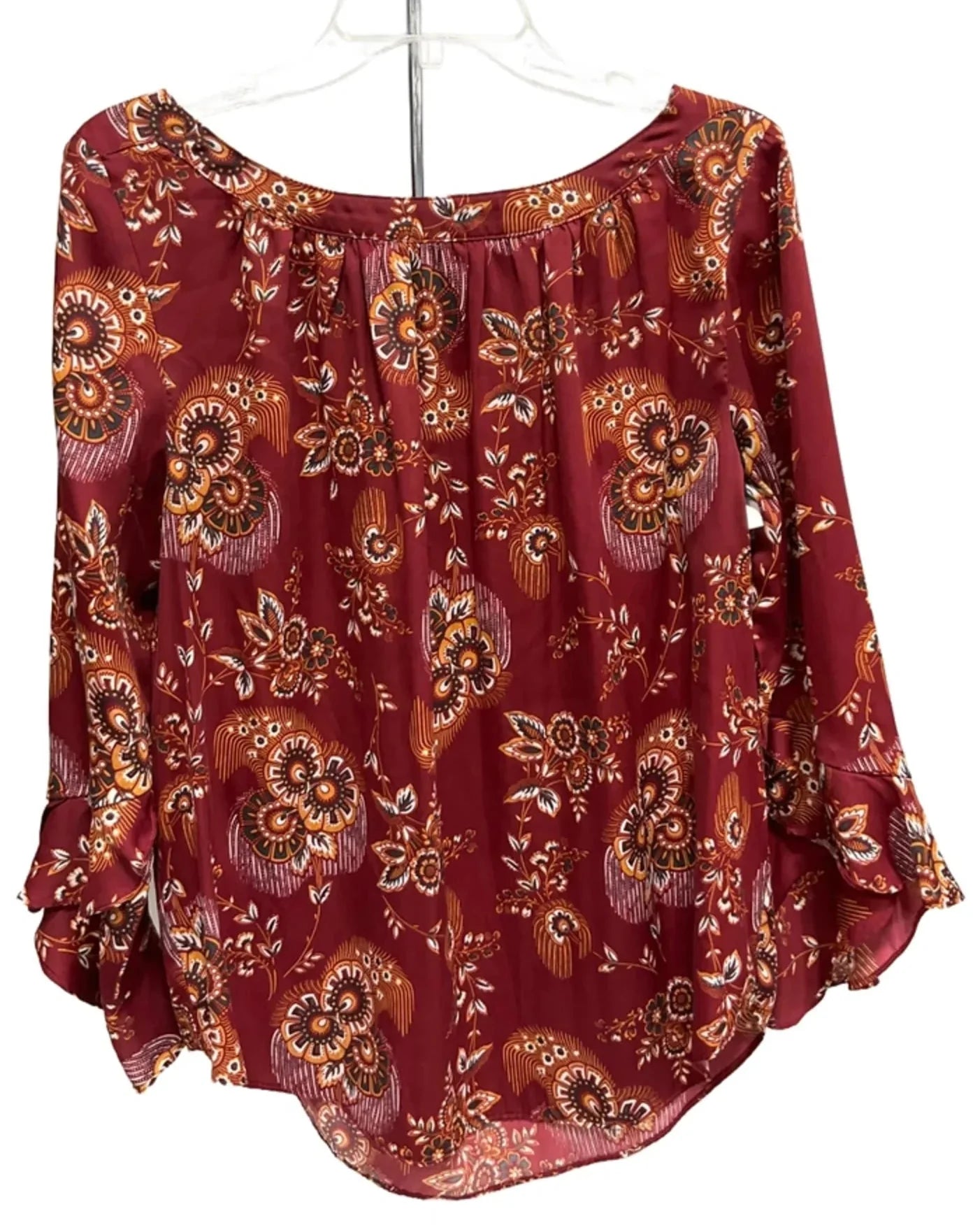 Top Long Sleeve By Loft In Red, Size: L