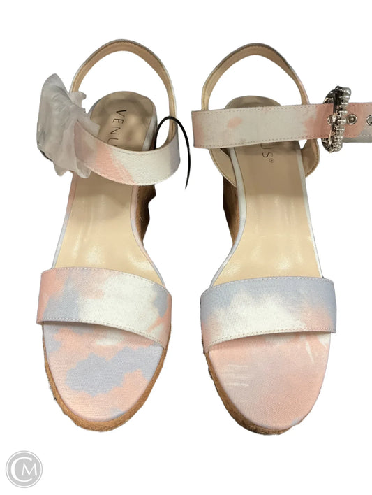 Sandals Heels Wedge By Venus In Peach, Size: 8.5