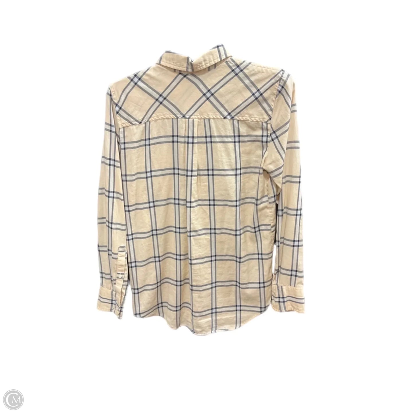 Blouse Long Sleeve By J. Crew In Plaid Pattern, Size: Xs