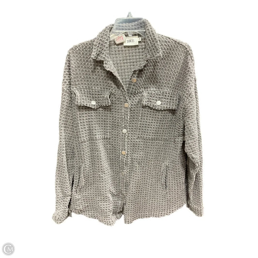 Jacket Shirt By Bke In Grey, Size: M