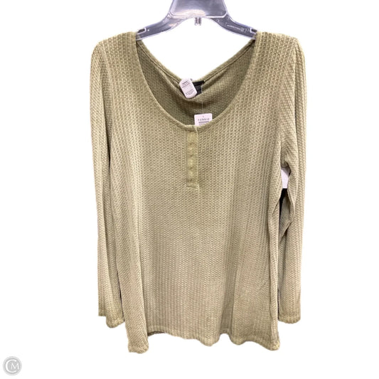 Top Long Sleeve Basic By Torrid In Green, Size: 1x