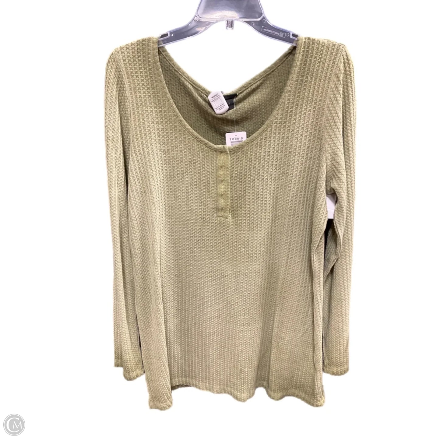 Top Long Sleeve Basic By Torrid In Green, Size: 1x