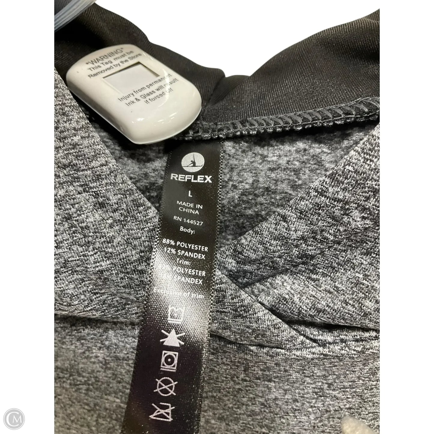 Athletic Sweatshirt Hoodie By Reflex In Grey, Size: L