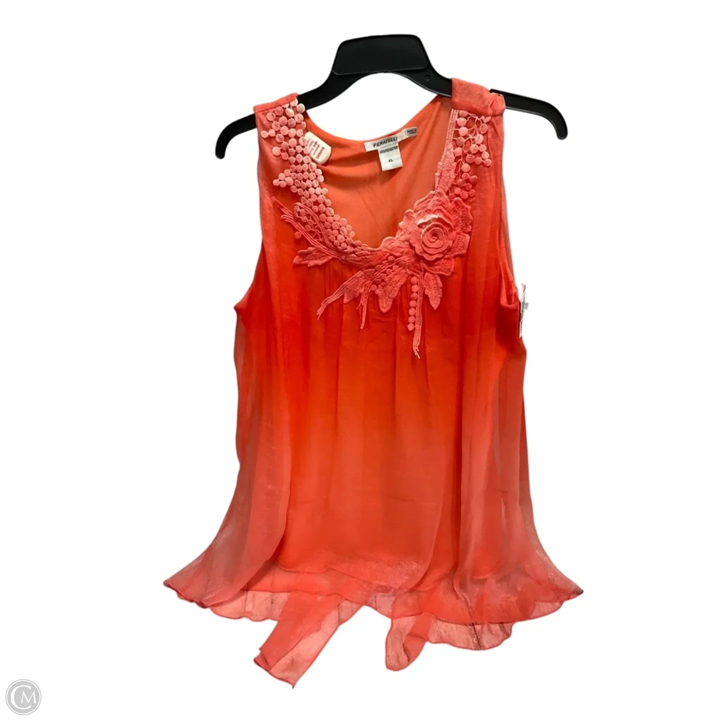 Top Sleeveless By Clothes Mentor In Orange, Size: Xl
