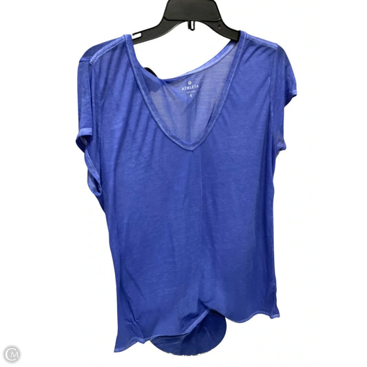 Athletic Top Short Sleeve By Athleta In Blue, Size: L