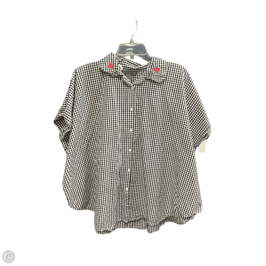 Blouse Sleeveless By Vince Camuto In Plaid Pattern, Size: Osfm