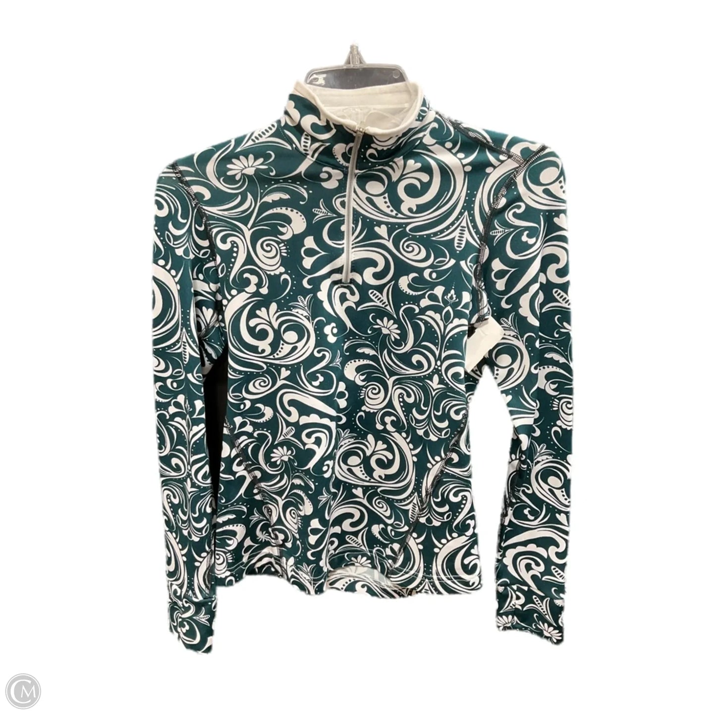 Athletic Top Long Sleeve Collar By Athleta In Green, Size: Xs