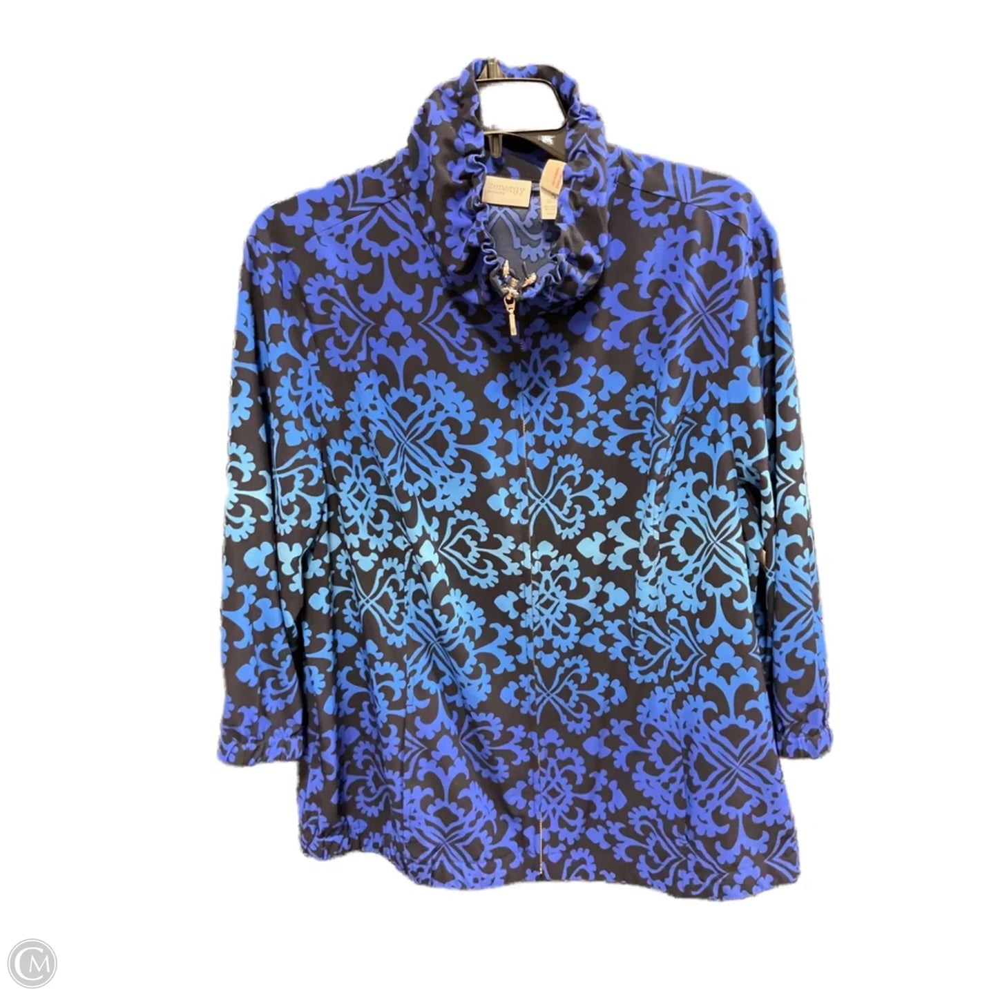 Athletic Jacket By Chicos In Blue, Size: Xl