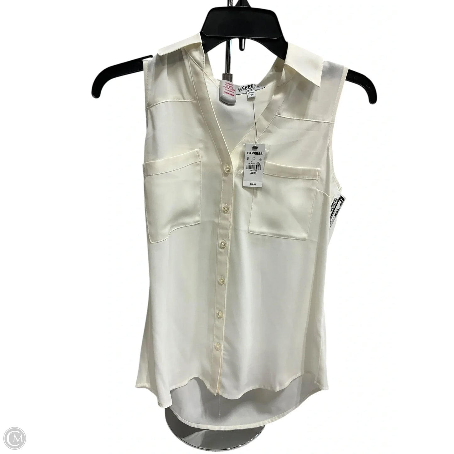 Top Sleeveless By Express In Cream, Size: Xs