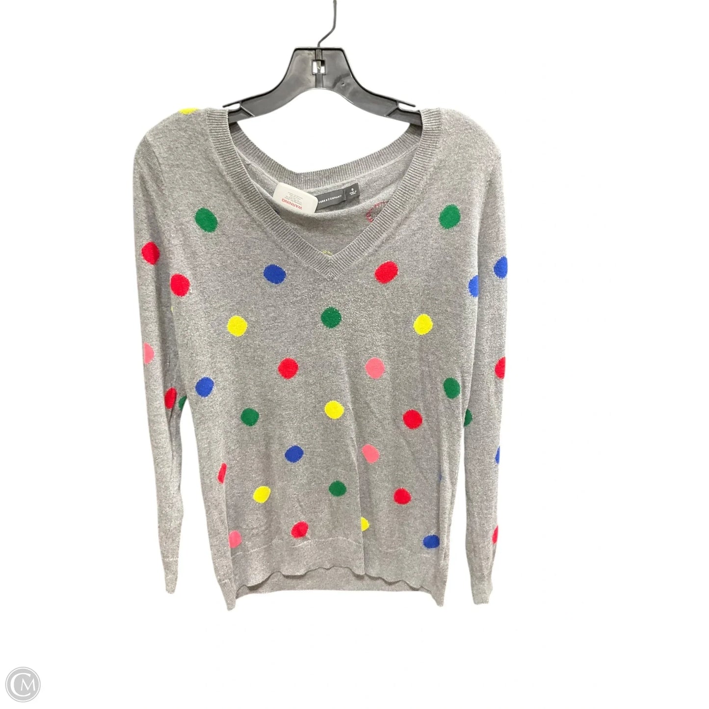 Top Long Sleeve By New York And Co In Polkadot Pattern, Size: S
