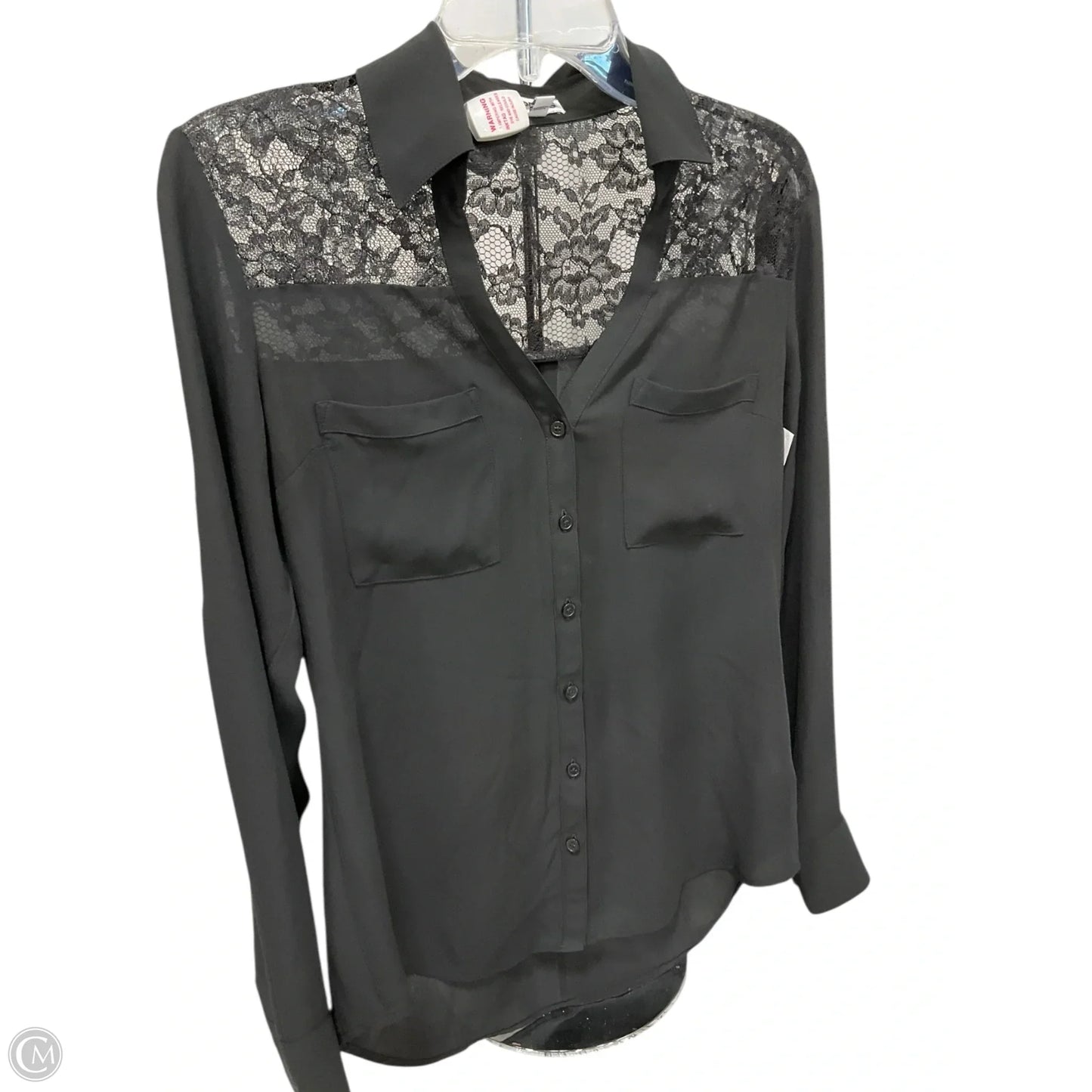 Blouse Long Sleeve By Express In Black, Size: S