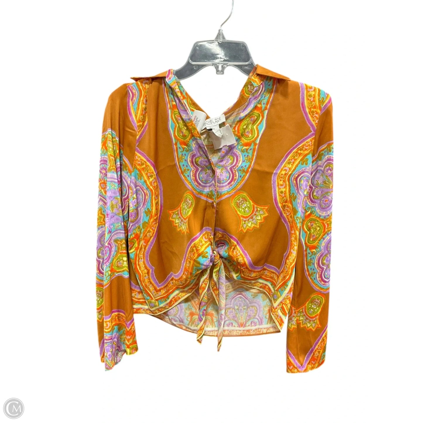 Blouse Long Sleeve By Rachel Zoe In Orange, Size: S