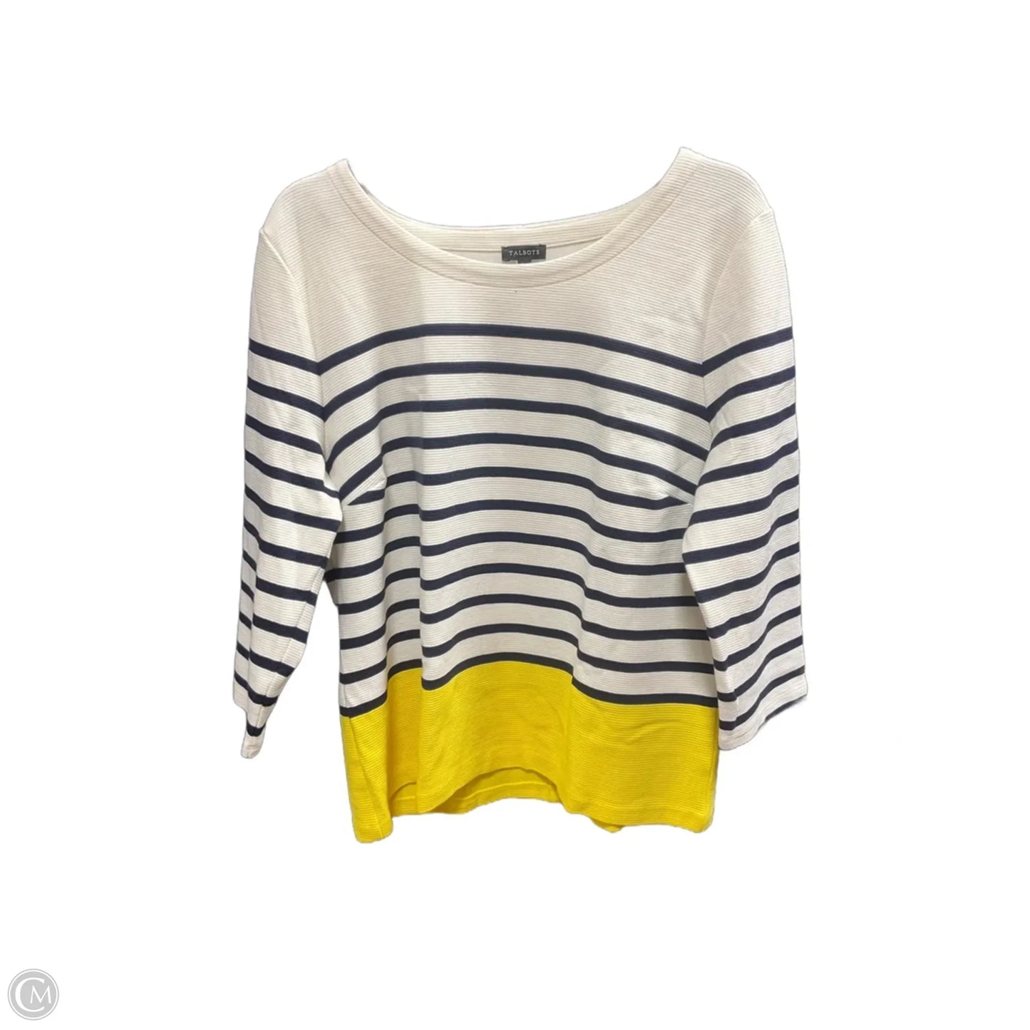 Top 3/4 Sleeve By Talbots In Striped Pattern, Size: Xl