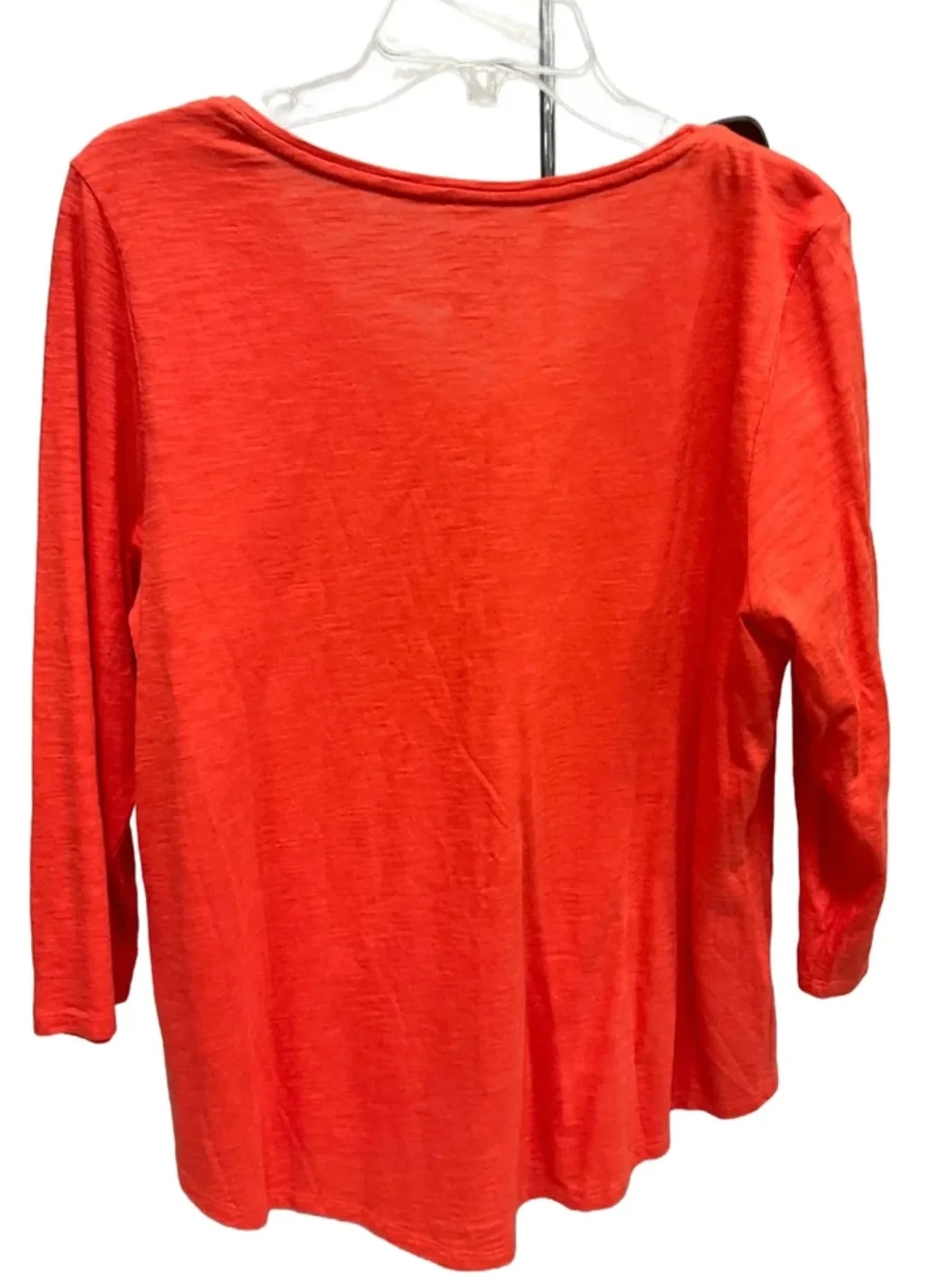 Top 3/4 Sleeve Basic By Chicos In Orange, Size: L