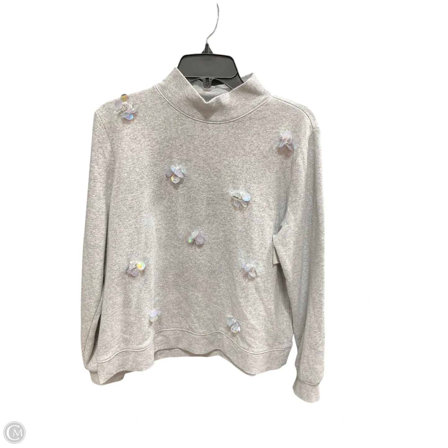 Sweatshirt Crewneck By Talbots In Grey, Size: L