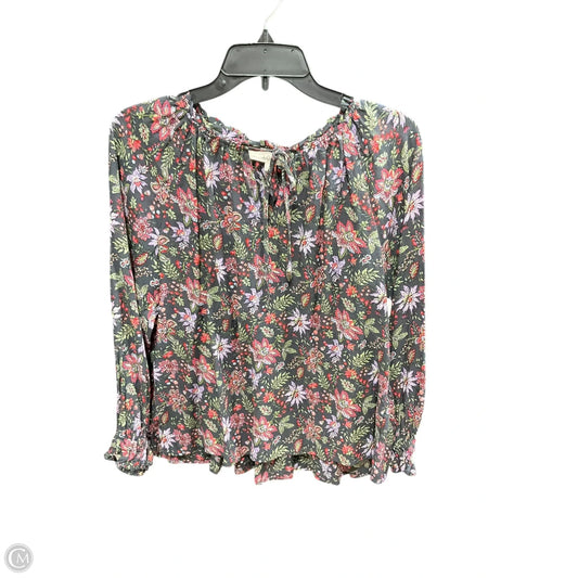 Top Long Sleeve By Loft In Floral Print, Size: S