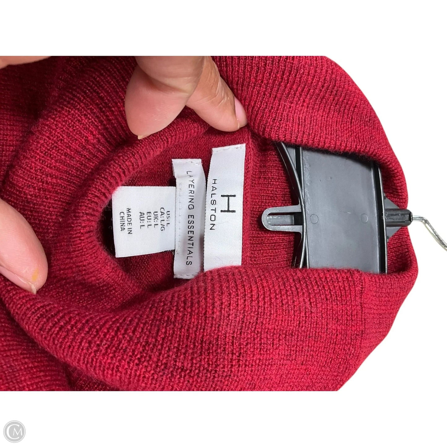 Top Long Sleeve By Halston Heritage In Red, Size: L