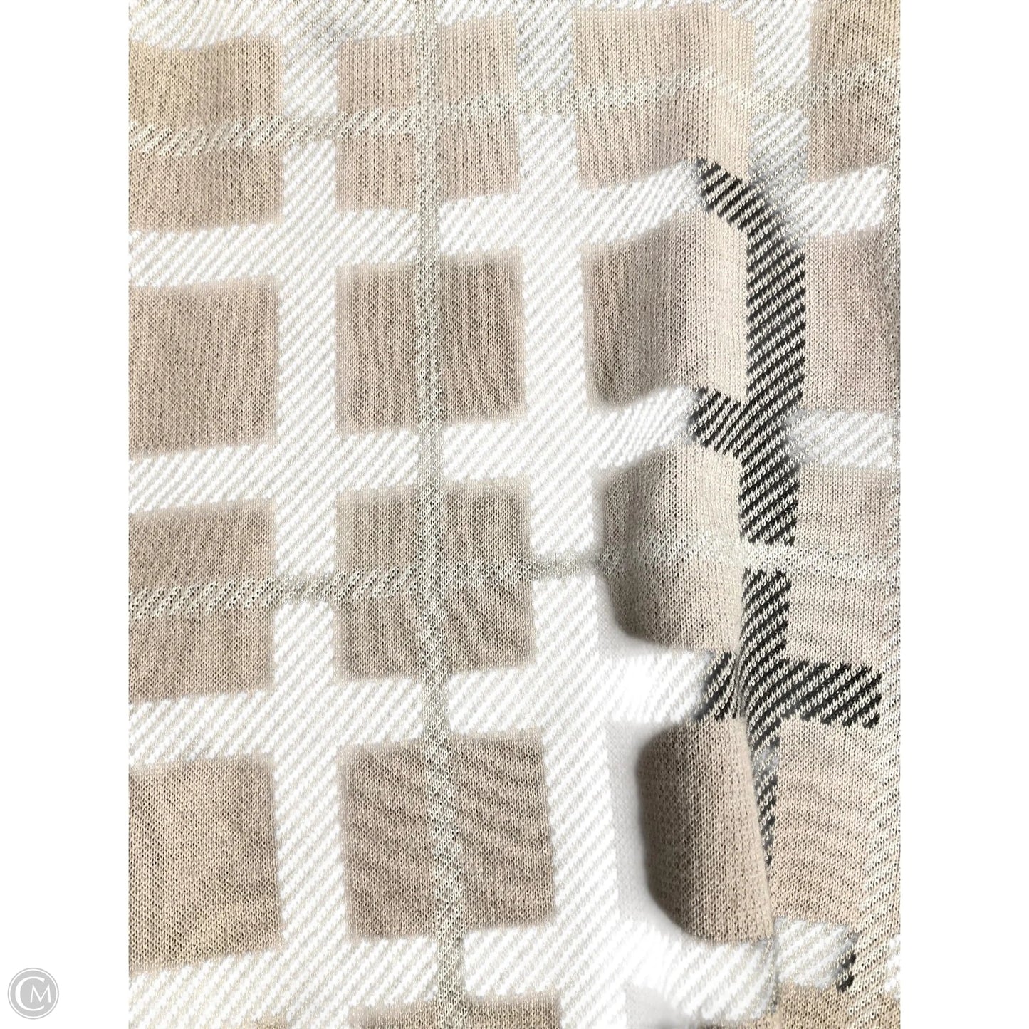 Sweater By Calvin Klein In Tan & White, Size: M