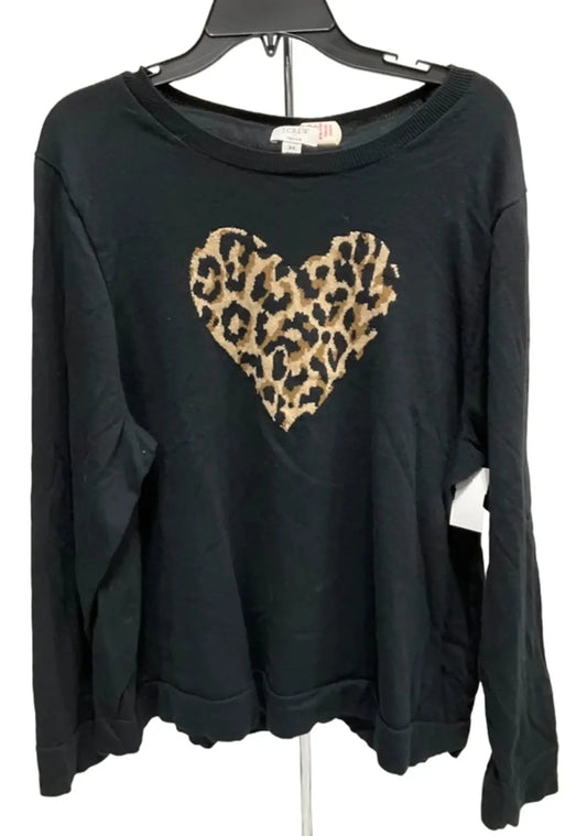 Top Long Sleeve By J. Crew In Black, Size: 3x