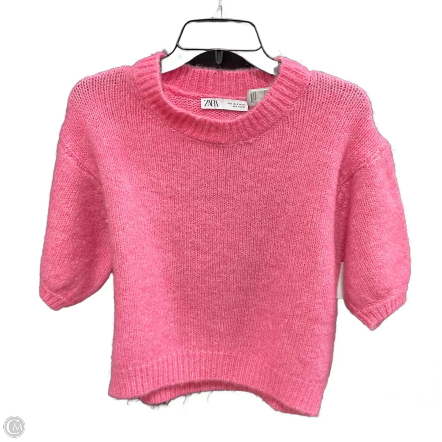 Sweater Short Sleeve By Zara In Pink, Size: S