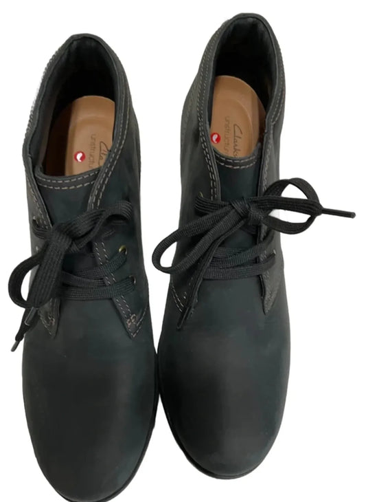 Boots Ankle Heels By Clarks In Black, Size: 9