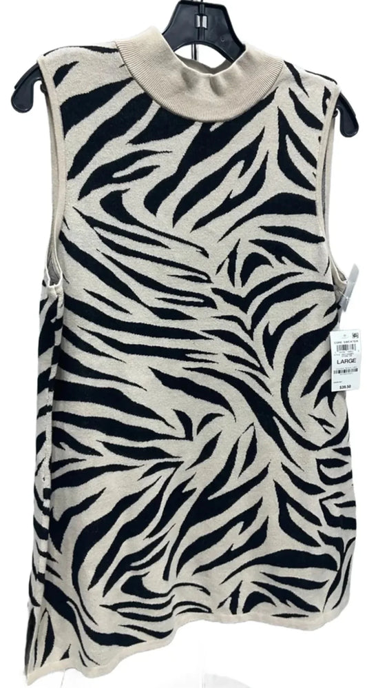 Top Sleeveless By Jm Collections In Animal Print, Size: L