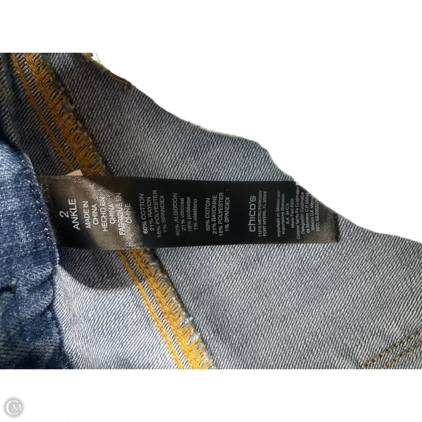 Jeans Skinny By Chicos In Blue Denim, Size: 12