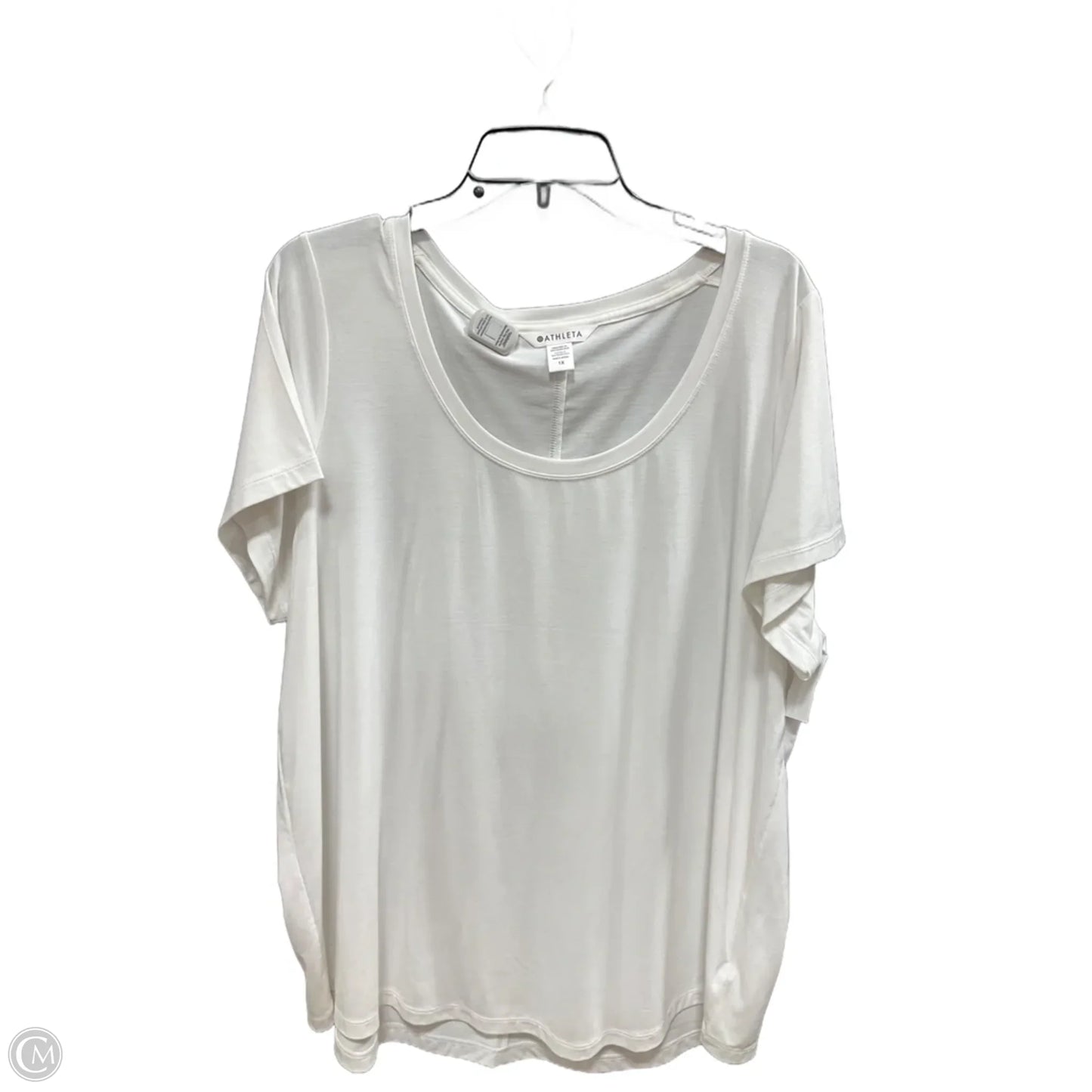 Athletic Top Short Sleeve By Athleta In White, Size: 1x