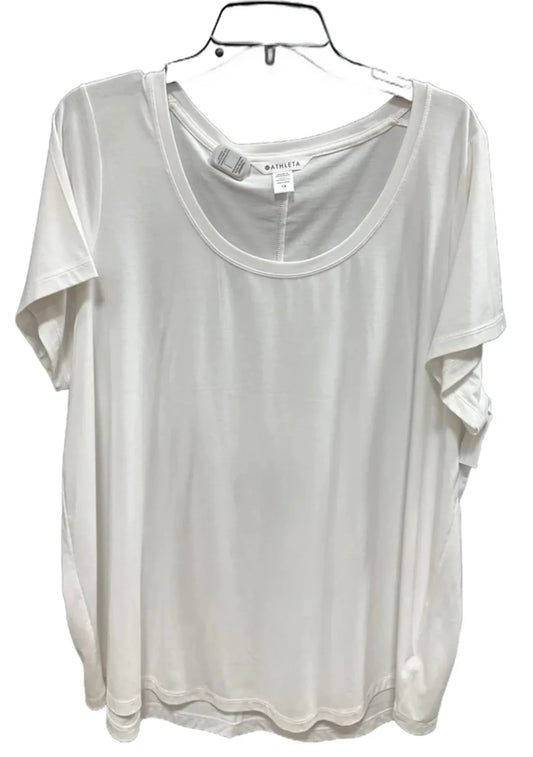 Athletic Top Short Sleeve By Athleta In White, Size: 1x