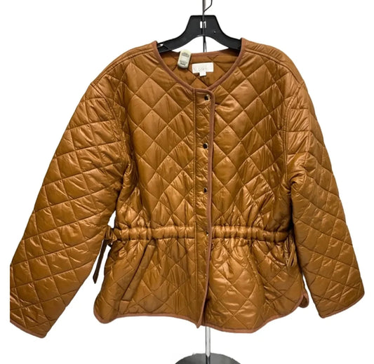 Jacket Puffer & Quilted By Loft In Orange, Size: L