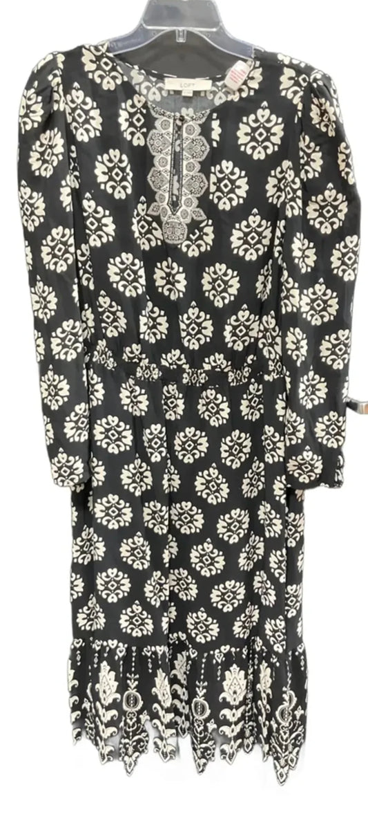 Dress Casual Maxi By Loft In Black & Cream, Size: Xxl