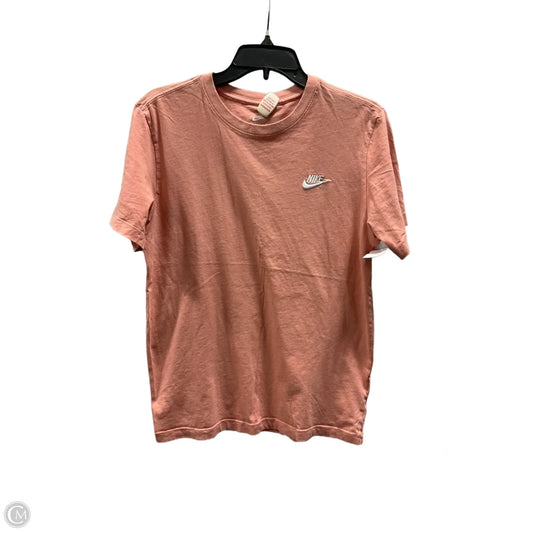 Athletic Top Short Sleeve By Nike In Peach, Size: S