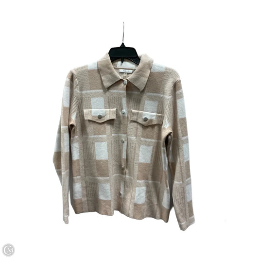 Sweater Cardigan By Sioni In Plaid Pattern, Size: M