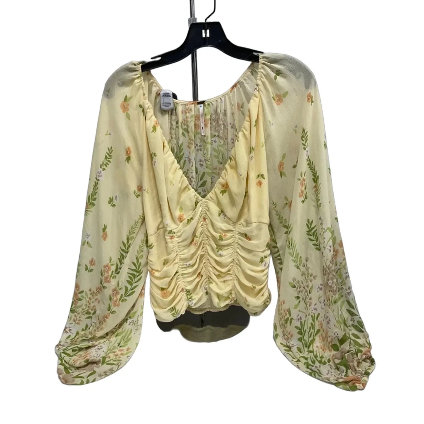 Top Long Sleeve By Free People In Yellow, Size: L