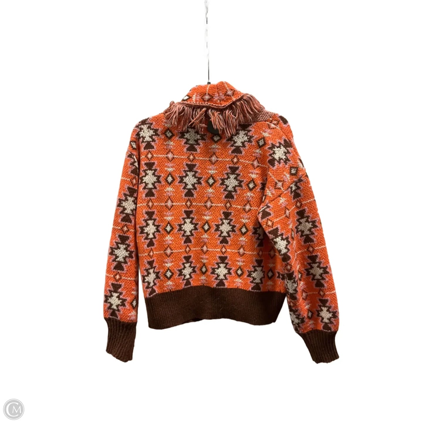 Sweater Cardigan By Grace + Karma In Orange, Size: L