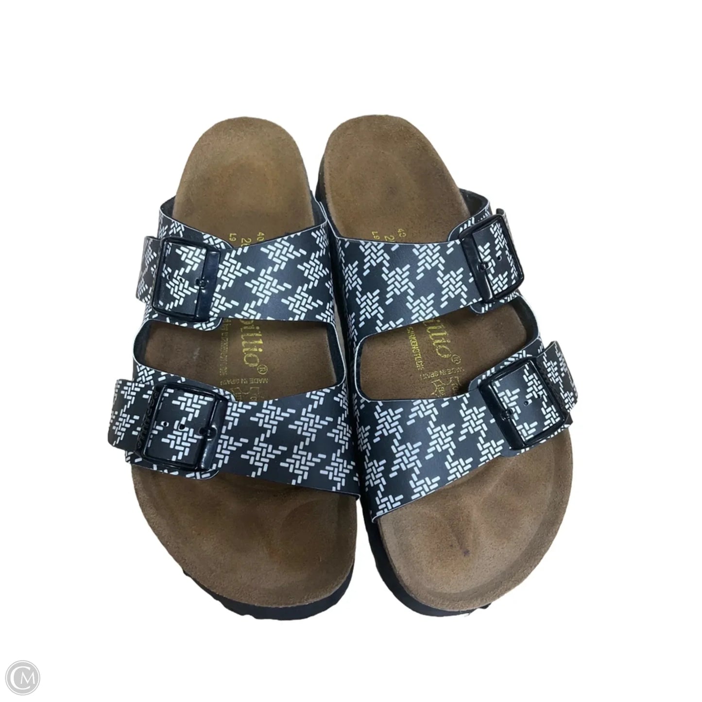 Sandals Flats By Birkenstock In Checkered Pattern, Size: 9