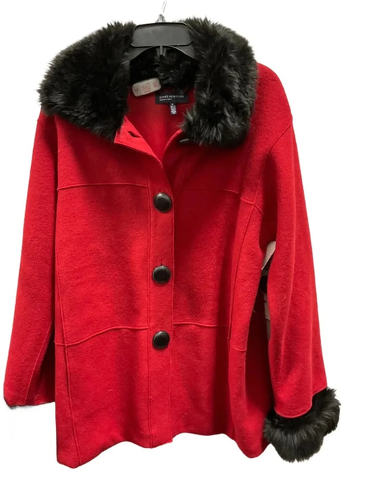 Coat Peacoat By Jones New York In Red, Size: Xl