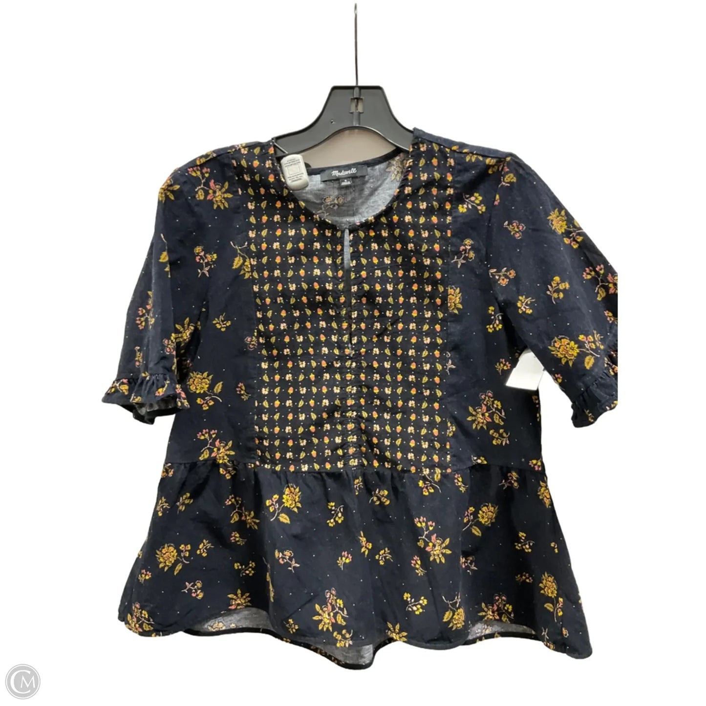 Top Short Sleeve By Madewell In Navy, Size: S