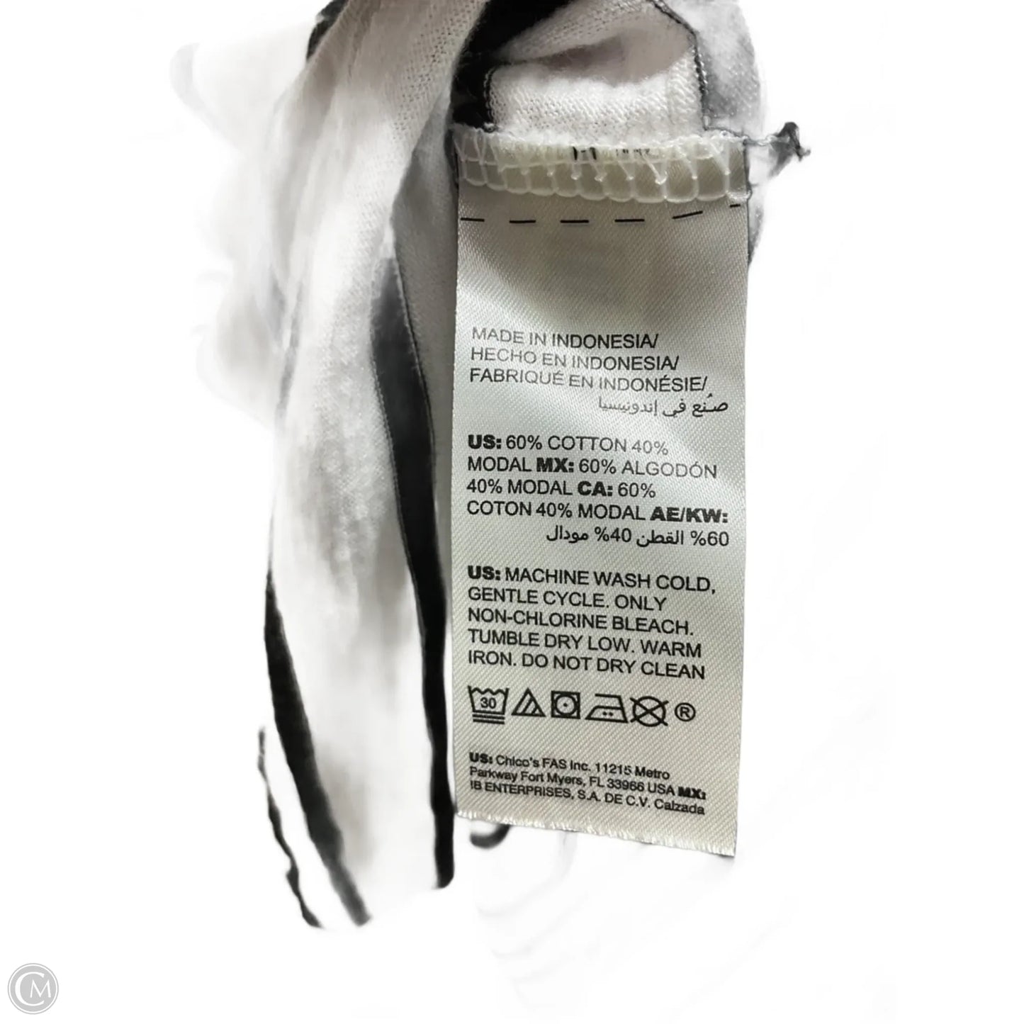 Top Sleeveless Basic By Chicos In Striped Pattern, Size: L