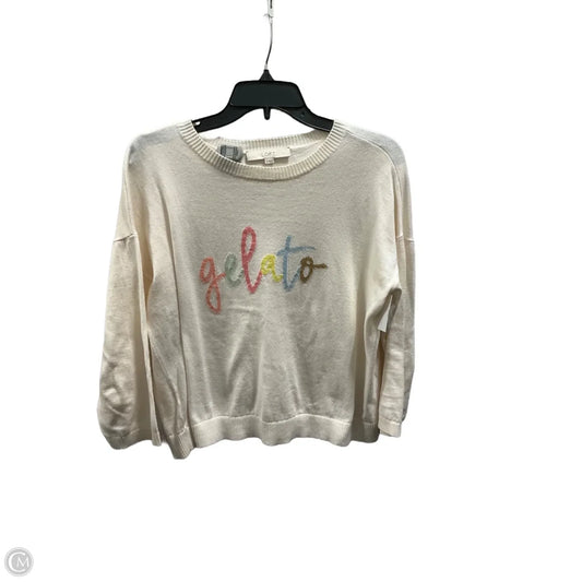 Top 3/4 Sleeve By Loft In Cream, Size: M