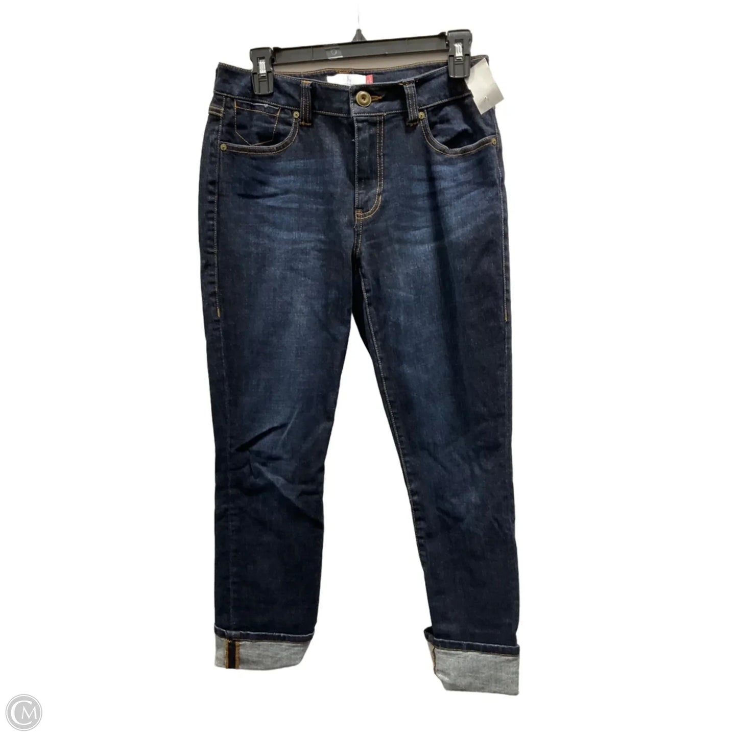 Jeans Straight By Cabi In Blue Denim, Size: 4