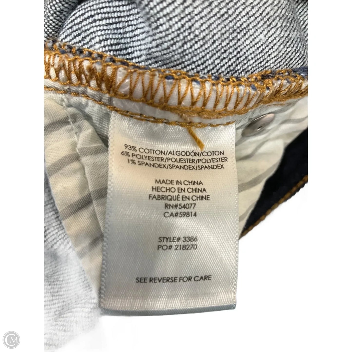 Jeans Straight By Cabi In Blue Denim, Size: 4